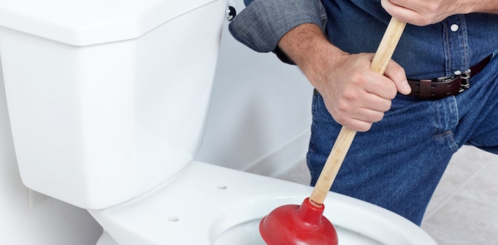 MJ Walker Plumbing - Unbock Toilet with Plunger