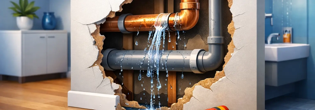 Leaking Pipe Behind Wall? What to Do Fast